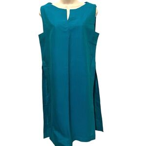 Barefoot Original Teal Handwoven Popover Top Tunic Hand Dyed Lagenlook Medium